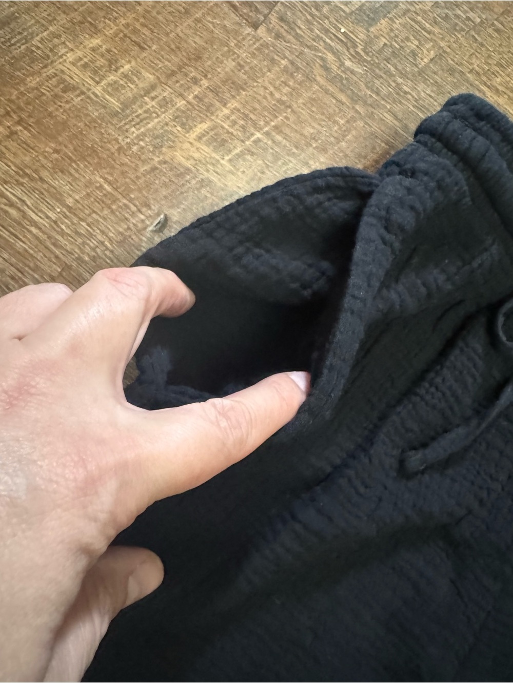 Jessica Simpson 100% Cotton Gauze Black Wide-Leg Drawstring Joggers Cropped Sz M - Picture 4 of 8